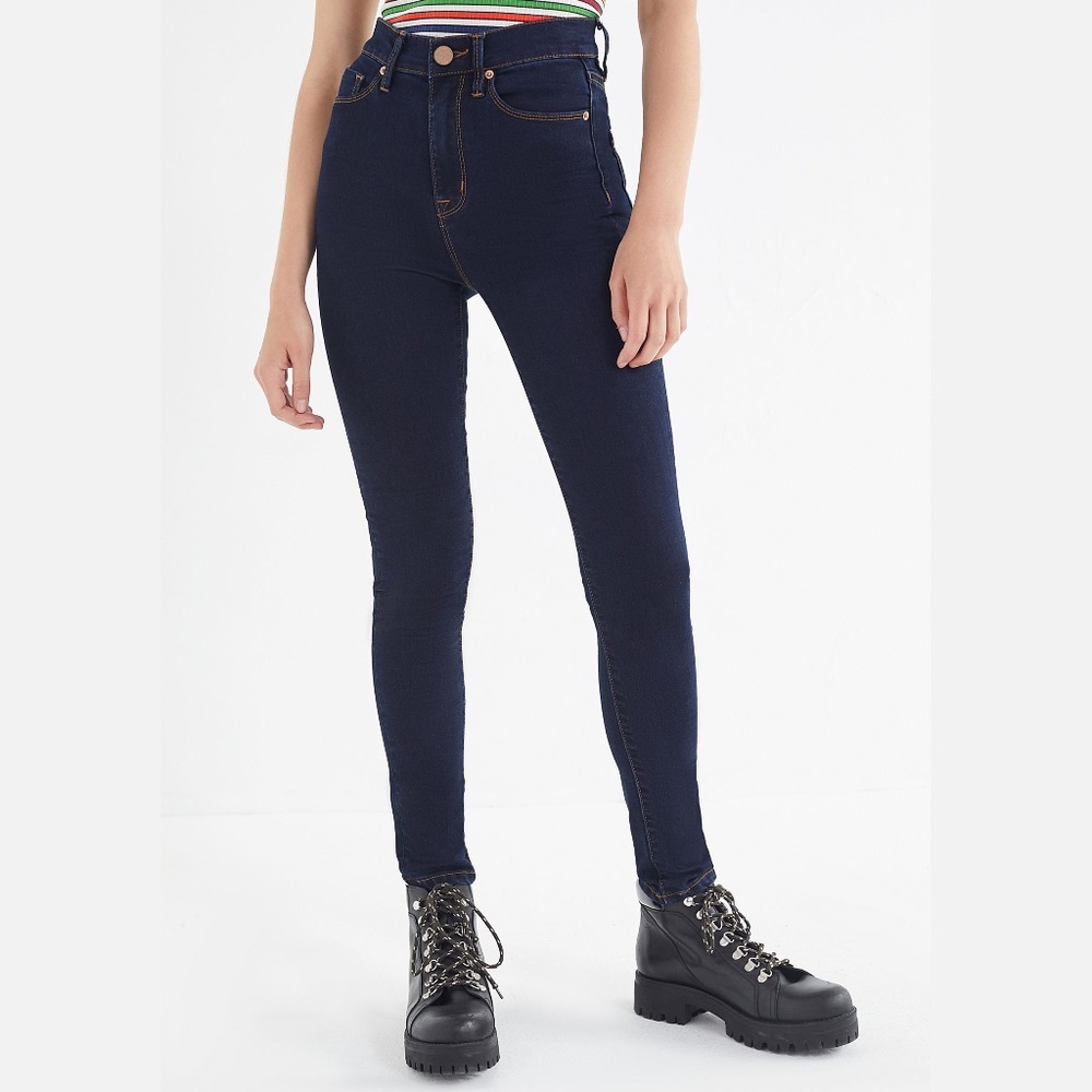 BDG Twig High Rise Skinny Jeans in Dark Blue, 27W